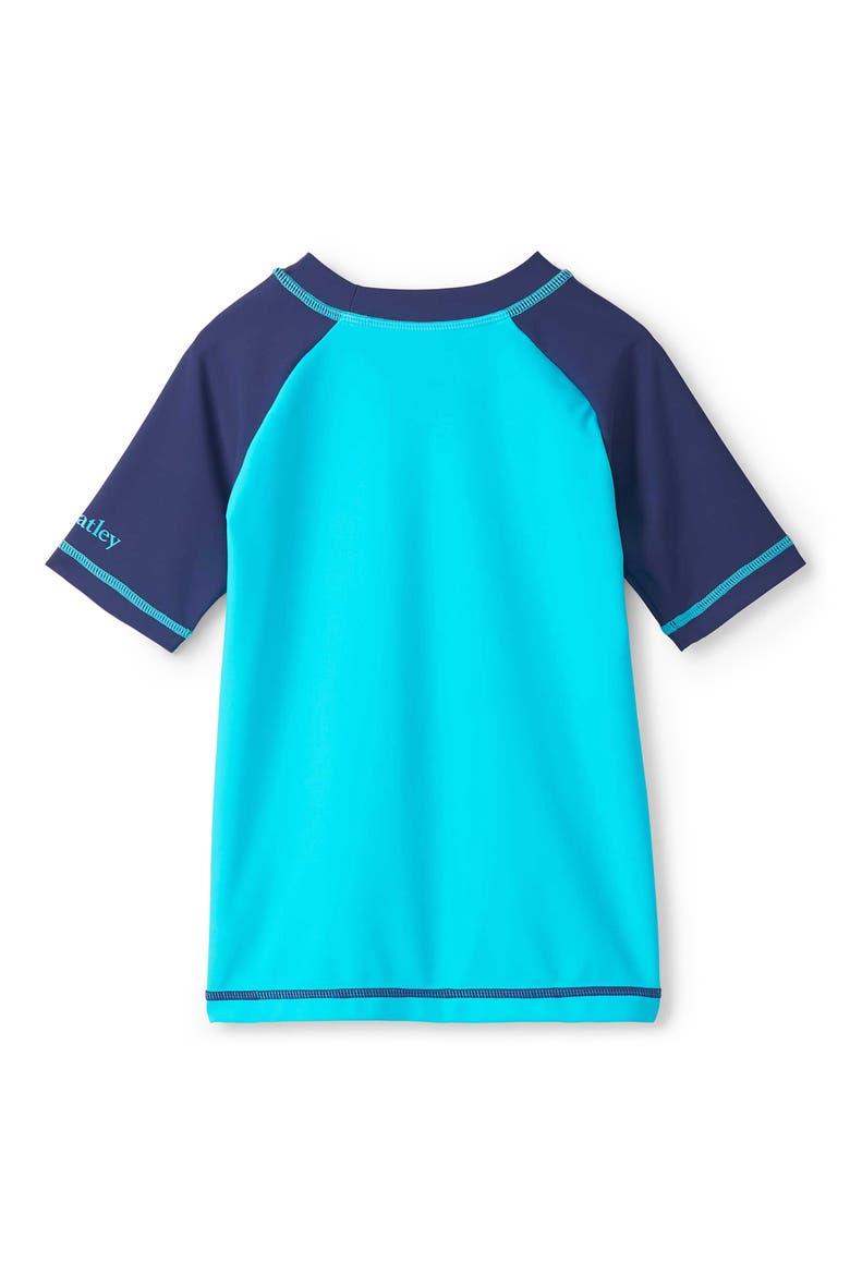 Kids' Blue Shark Rashguard, Alternate, color, BLUE CURACAO