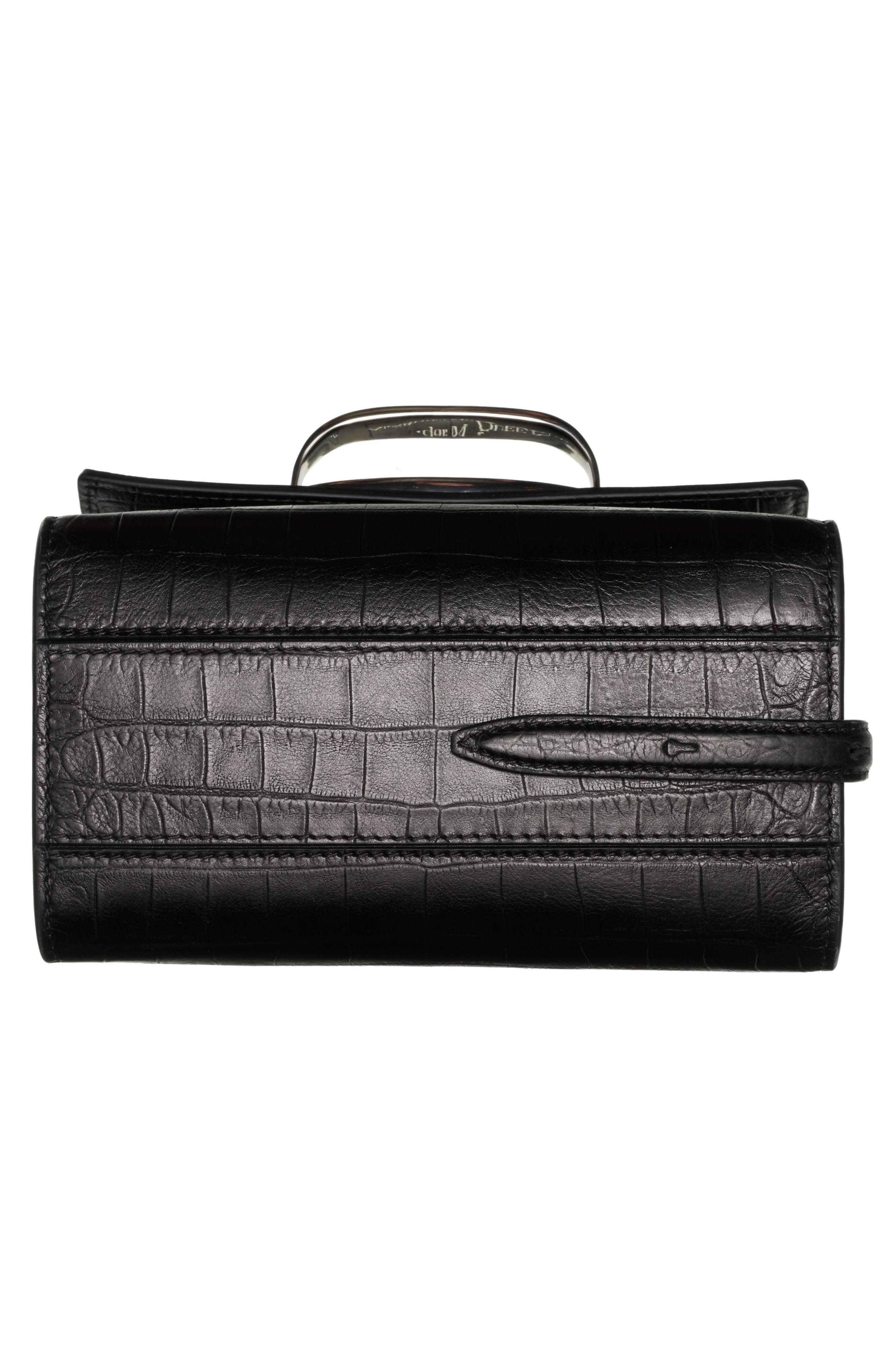 McQueen Alexander McQueen The Story Croc Embossed Calfskin Leather Bag, Alternate, color, 