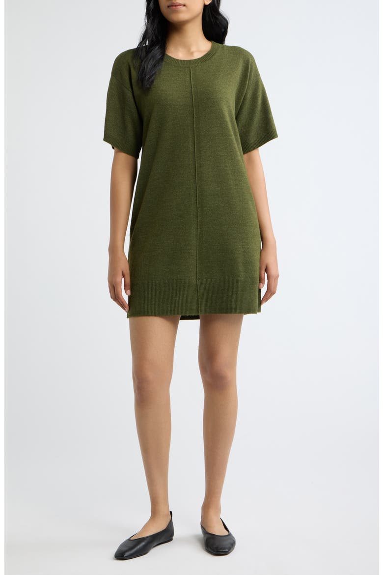 Crewneck Sweater Dress, Main, color, MOSS