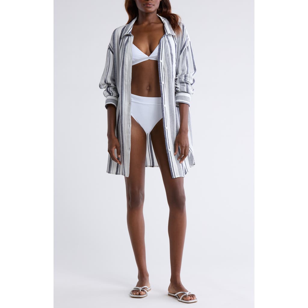 Nordstrom Oversized Cover-up Shirt In Blue