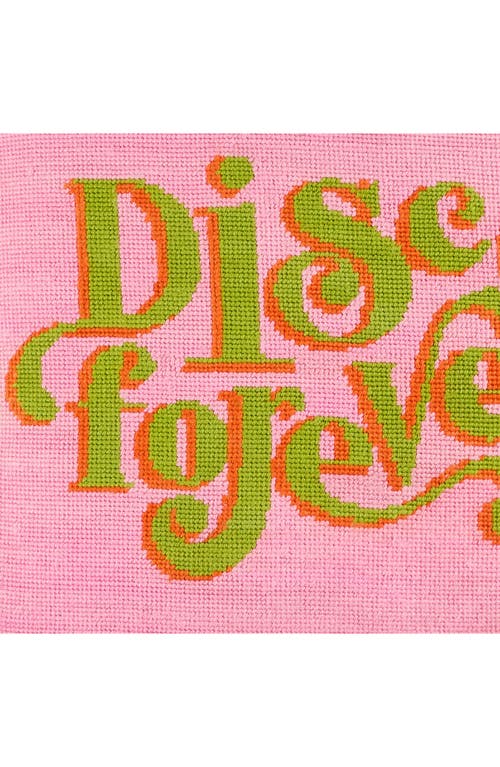 Jonathan Adler Disco Forever Needlepoint Pillow In Pink