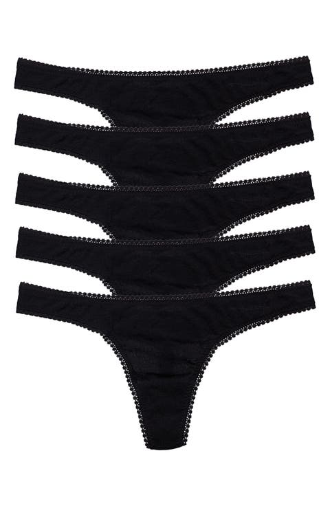 5-Pack Mesh Hip Thongs