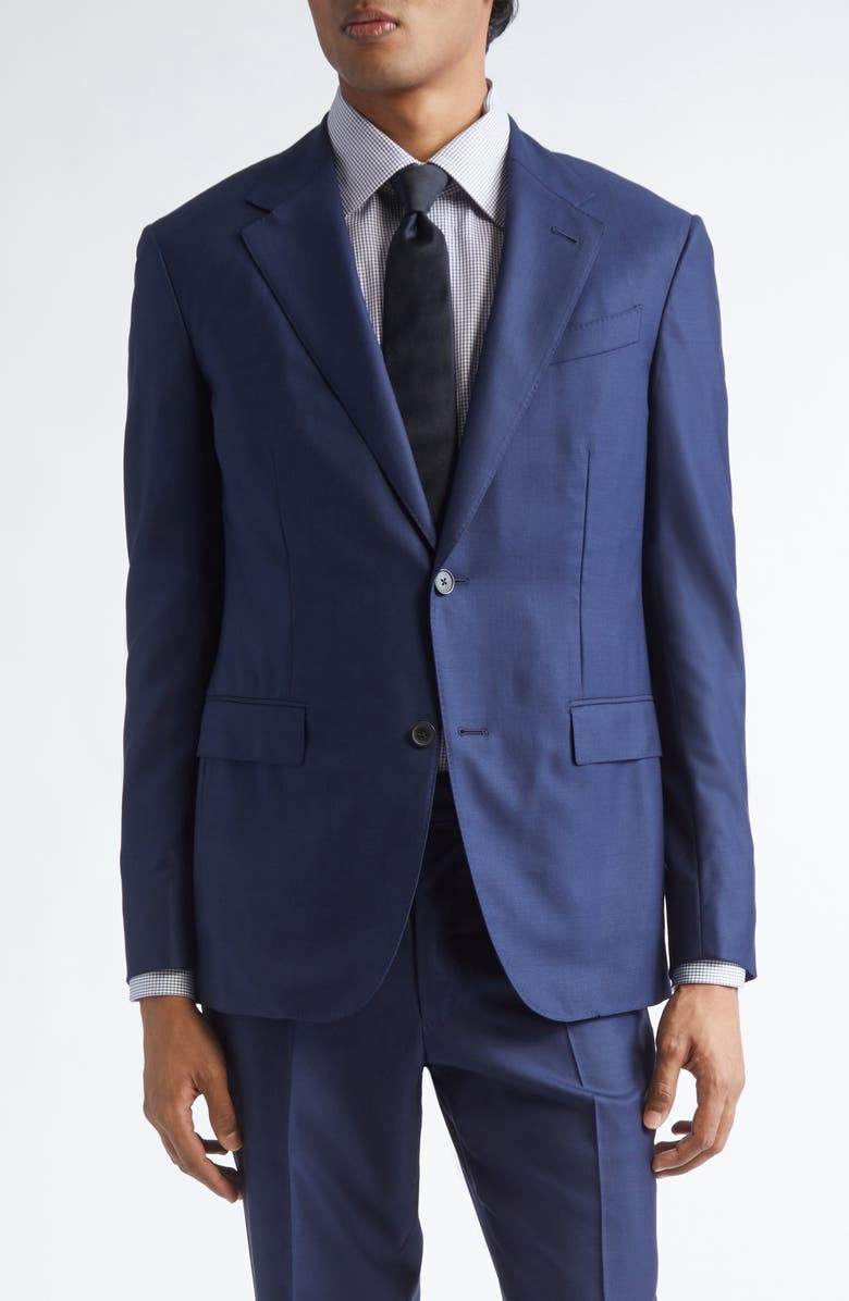 ZEGNA Plaid 15milmil15 Wool Suit, Main, color, Dark Blue