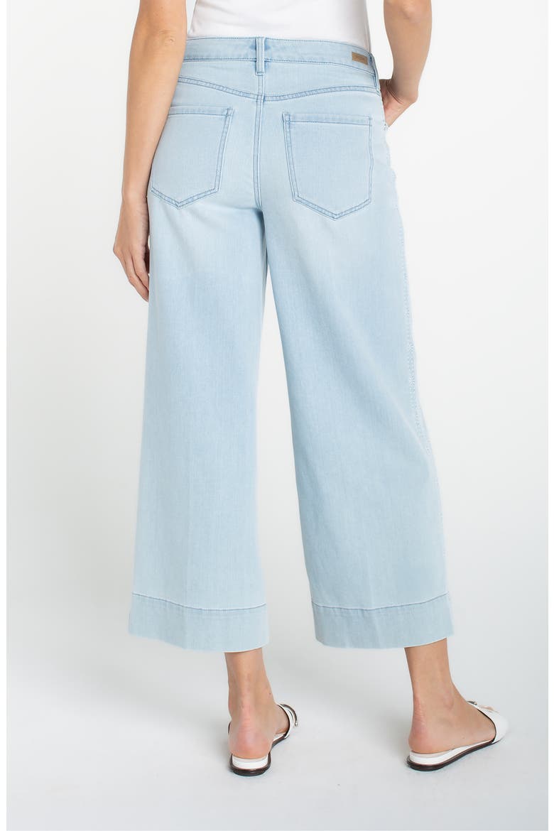 Stride Embroidered High Waist Crop Wide Leg Jeans, Alternate, color, MARINE FLOWERS