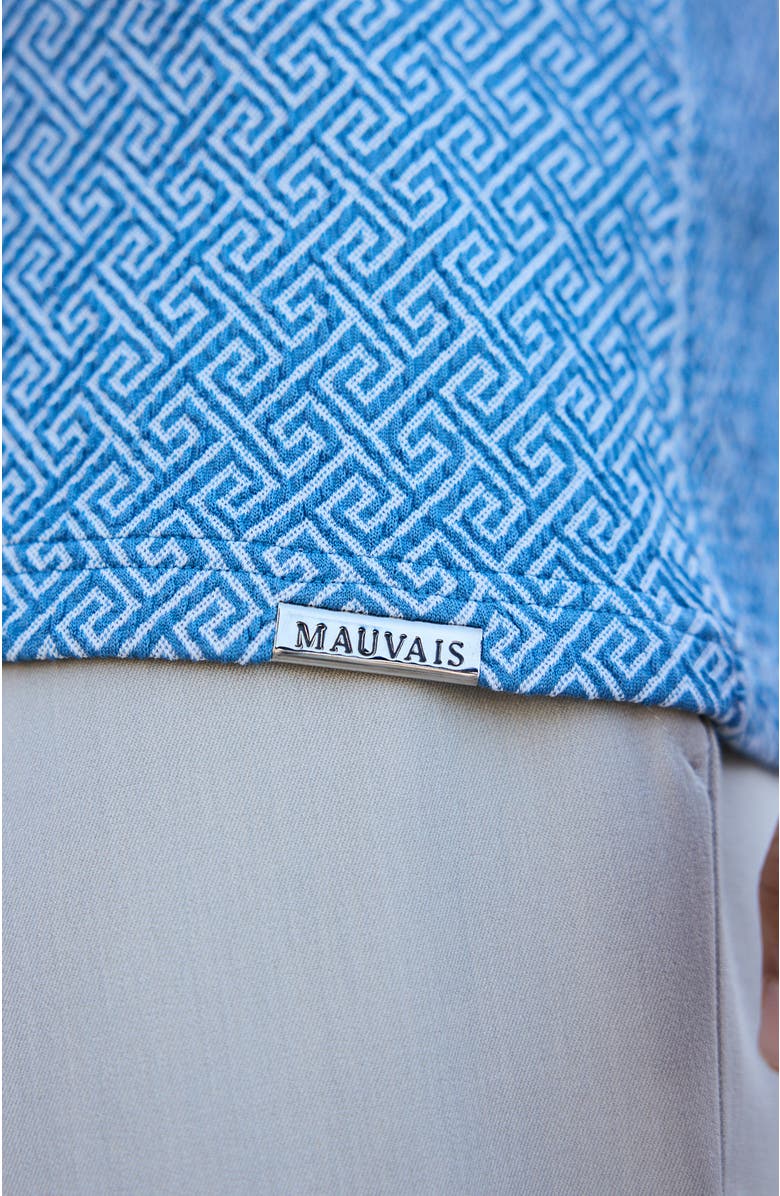 MAUVAIS Calvi Swirl Geo Jacquard Slim Polo, Alternate, color, Medium Blue