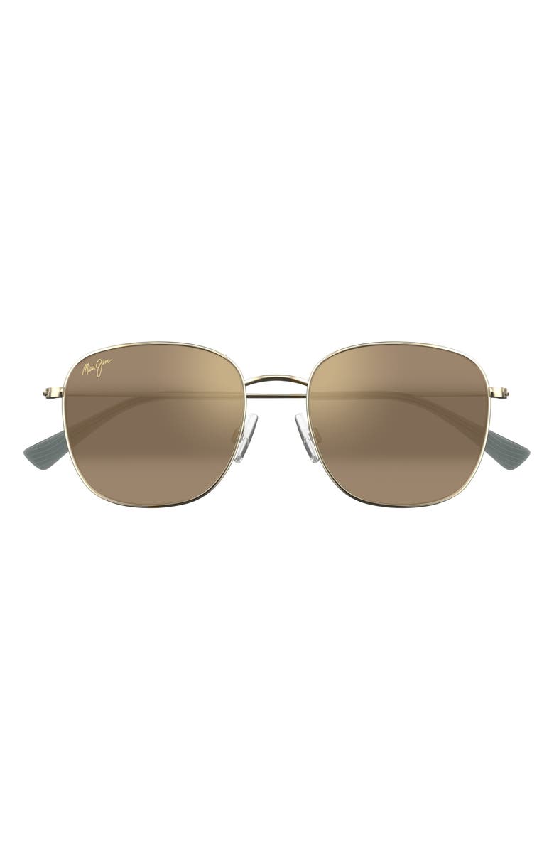 Maui Jim Olali AF 55mm Polarized Square Sunglasses, Main, color, Gold/ Bronze