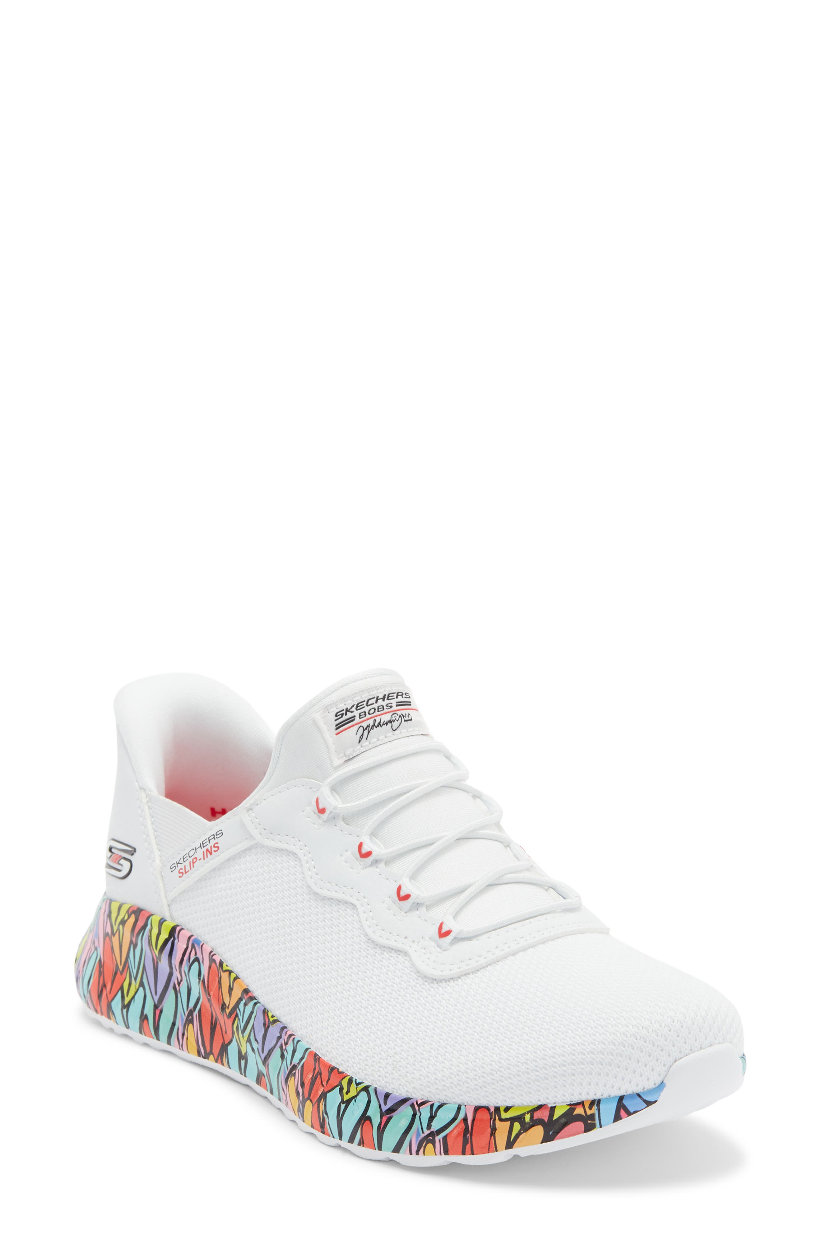 SKECHERS Slip-ins<sup>®</sup> BOBS<sup>®</sup> Slip-On Sneaker, Main, color, White