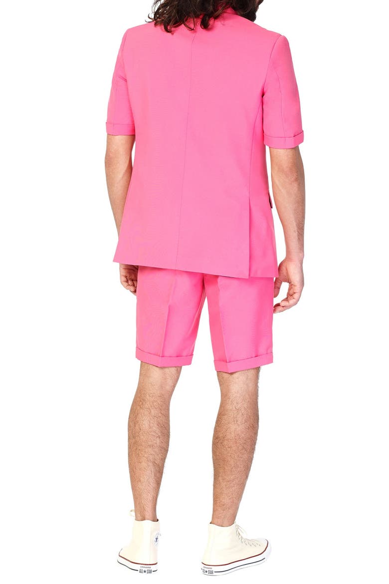 'Mr. Pink - Summer' Trim Fit Two-Piece Short Suit with Tie, Alternate, color, PINK