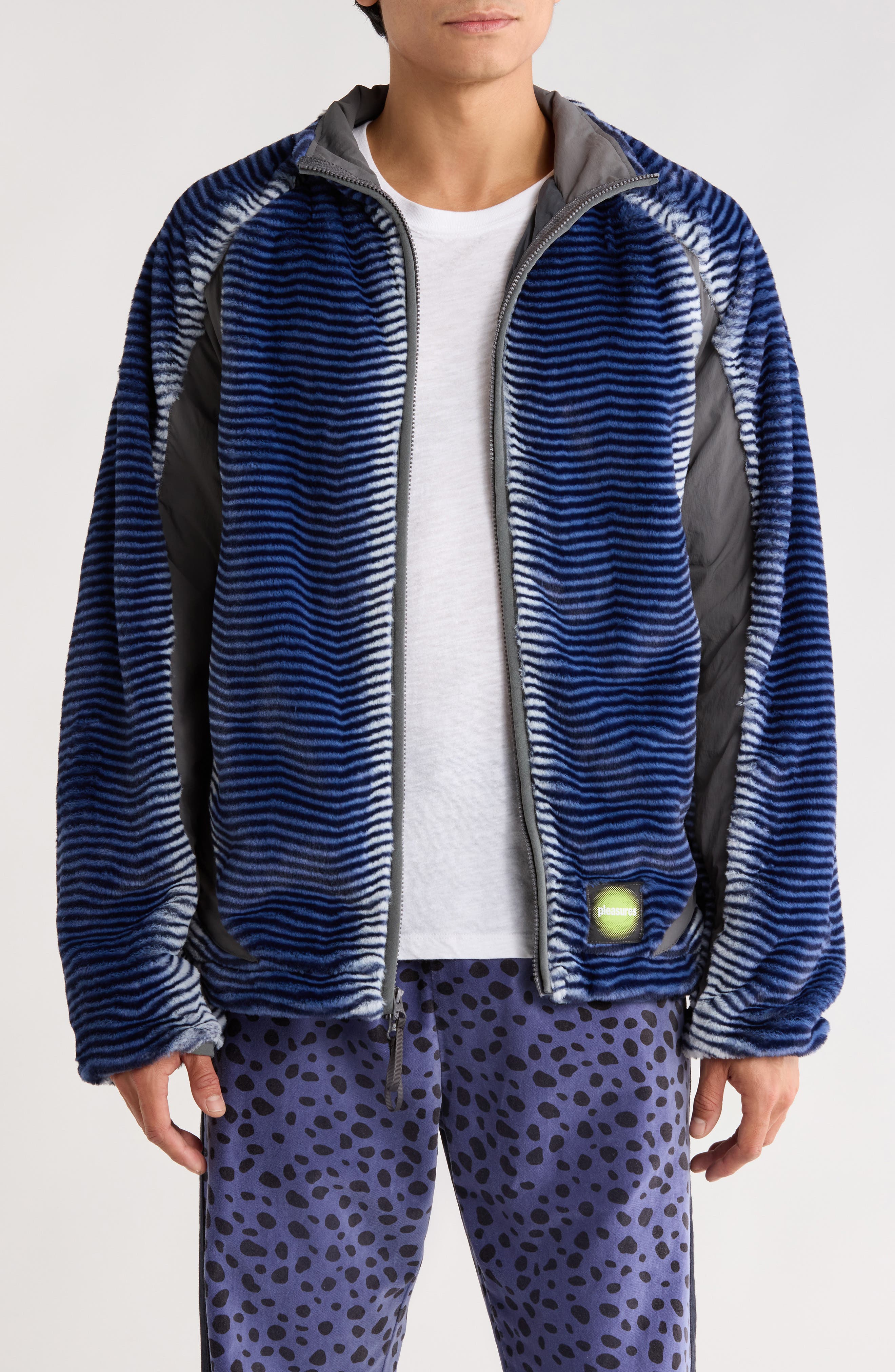 Zebra Stripe Fuzzy Jacket