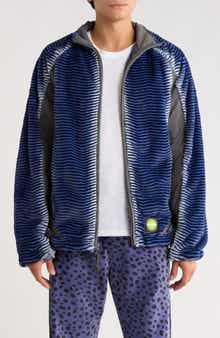PLEASURES Zebra Stripe Fuzzy Jacket