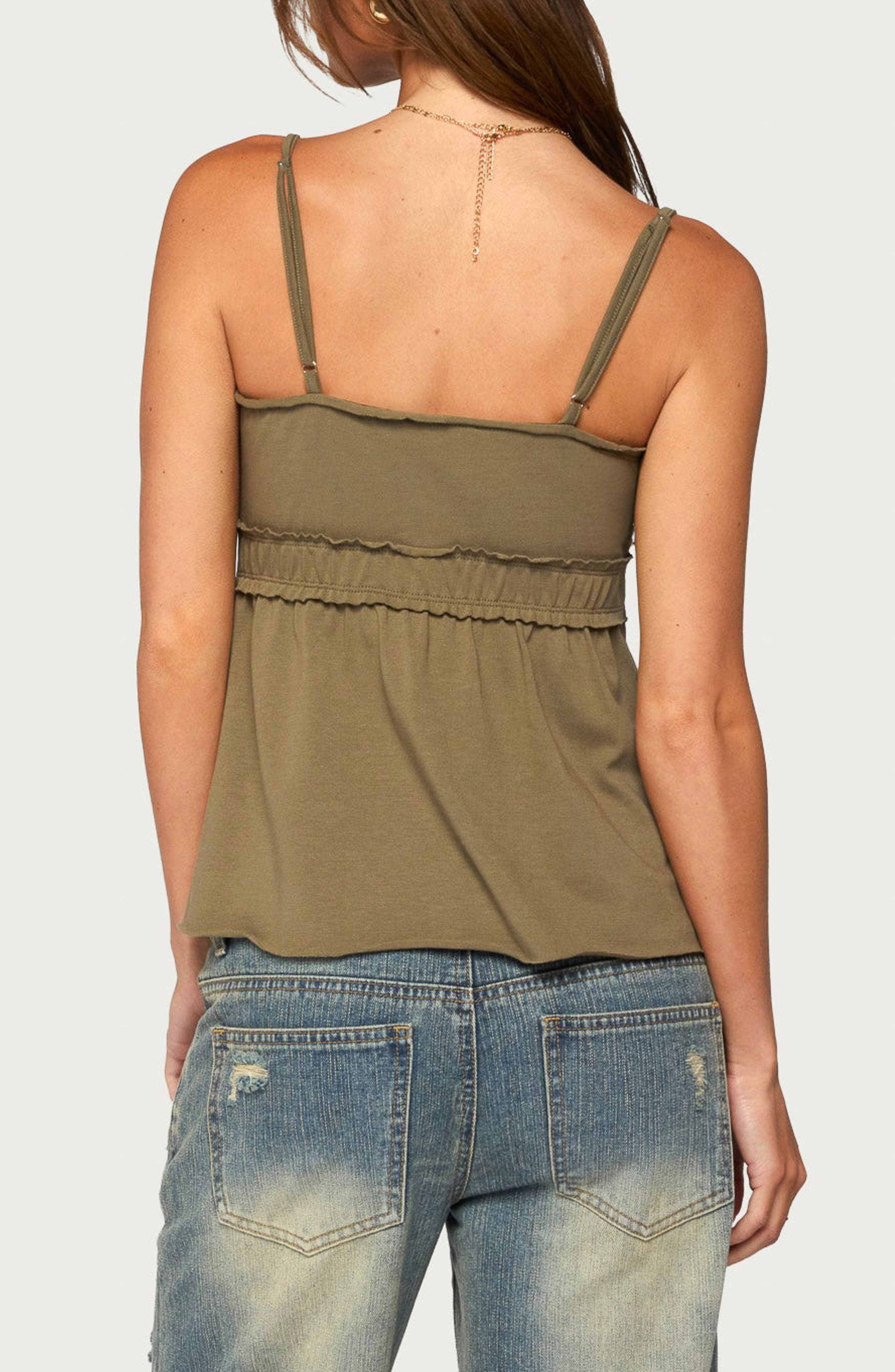 EDIKTED Zepher Lettuce Trim Camisole (Women) | Nordstrom