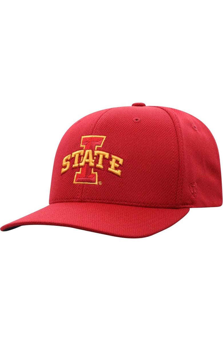 TOP OF THE WORLD Men's Top of the World Cardinal Iowa State Cyclones Reflex Logo Flex Hat, Main, color, Cardinal