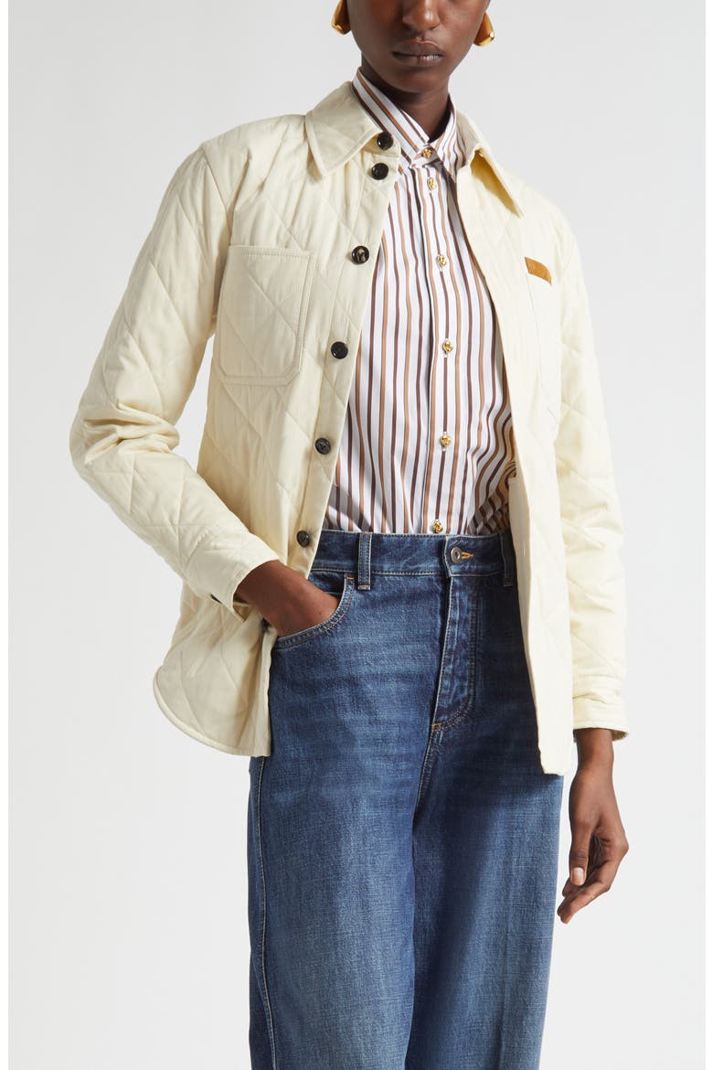 Quilted Cotton Blend Overshirt, Main, color, 9028 SEA SALT