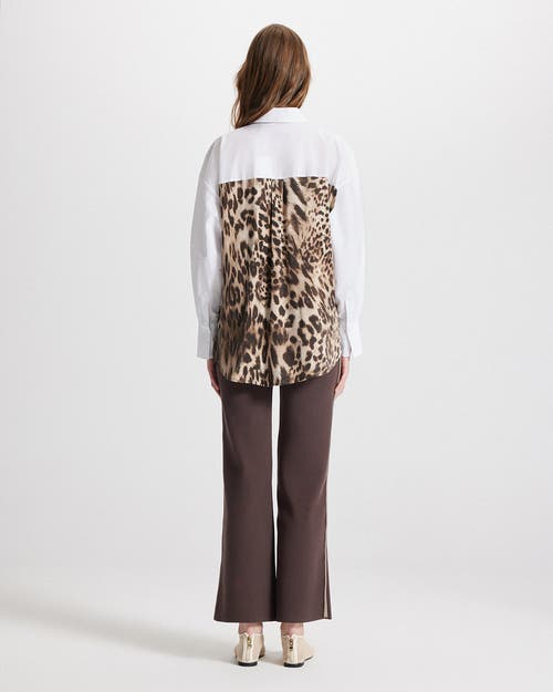 Theo The Label Echo Print Back Banker Shirt In Multi