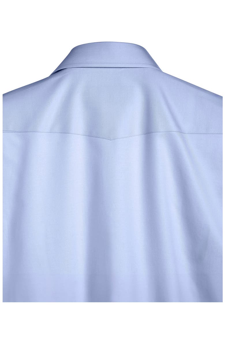 Trim Fit Light Blue Cotton Twill Button-Up Western Shirt, Alternate, color, SKY