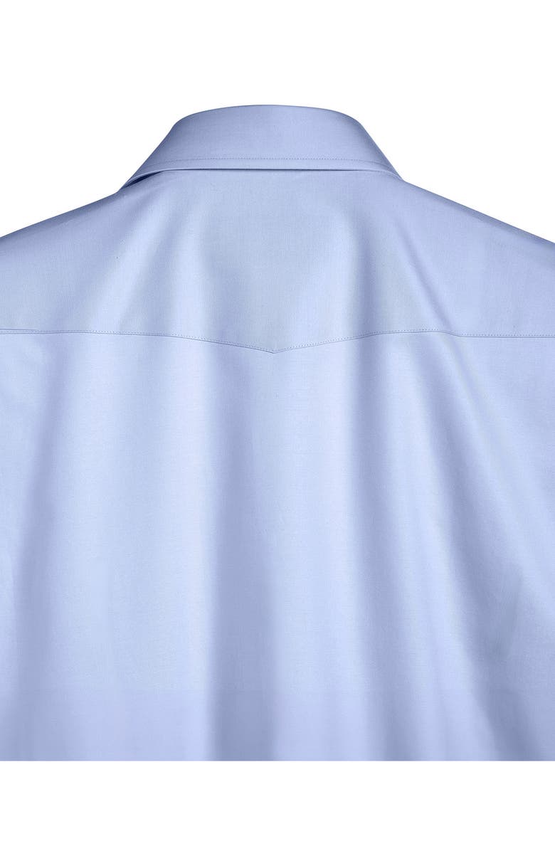 David Donahue Trim Fit Light Blue Cotton Twill Button-Up Western Shirt, Alternate, color, Sky