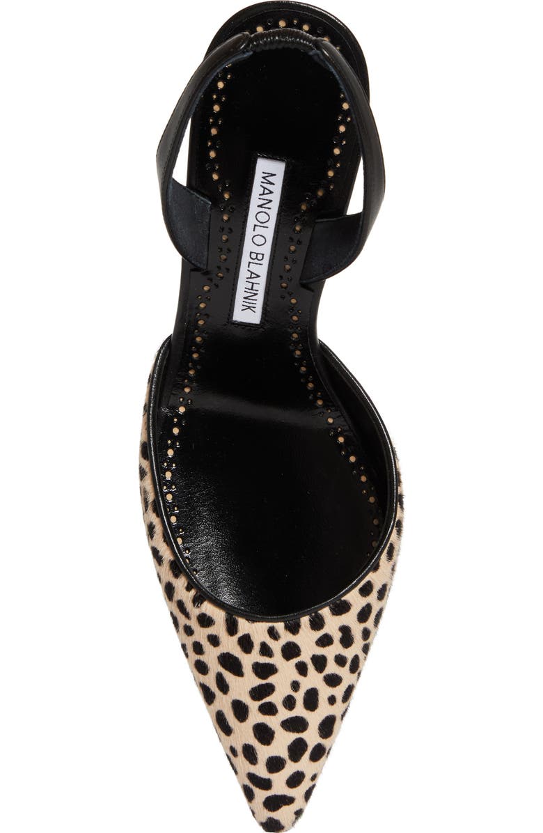 Manolo Blahnik Carolyne Genuine Calf Hair Slingback Pump, Alternate, color, Black/Ivory