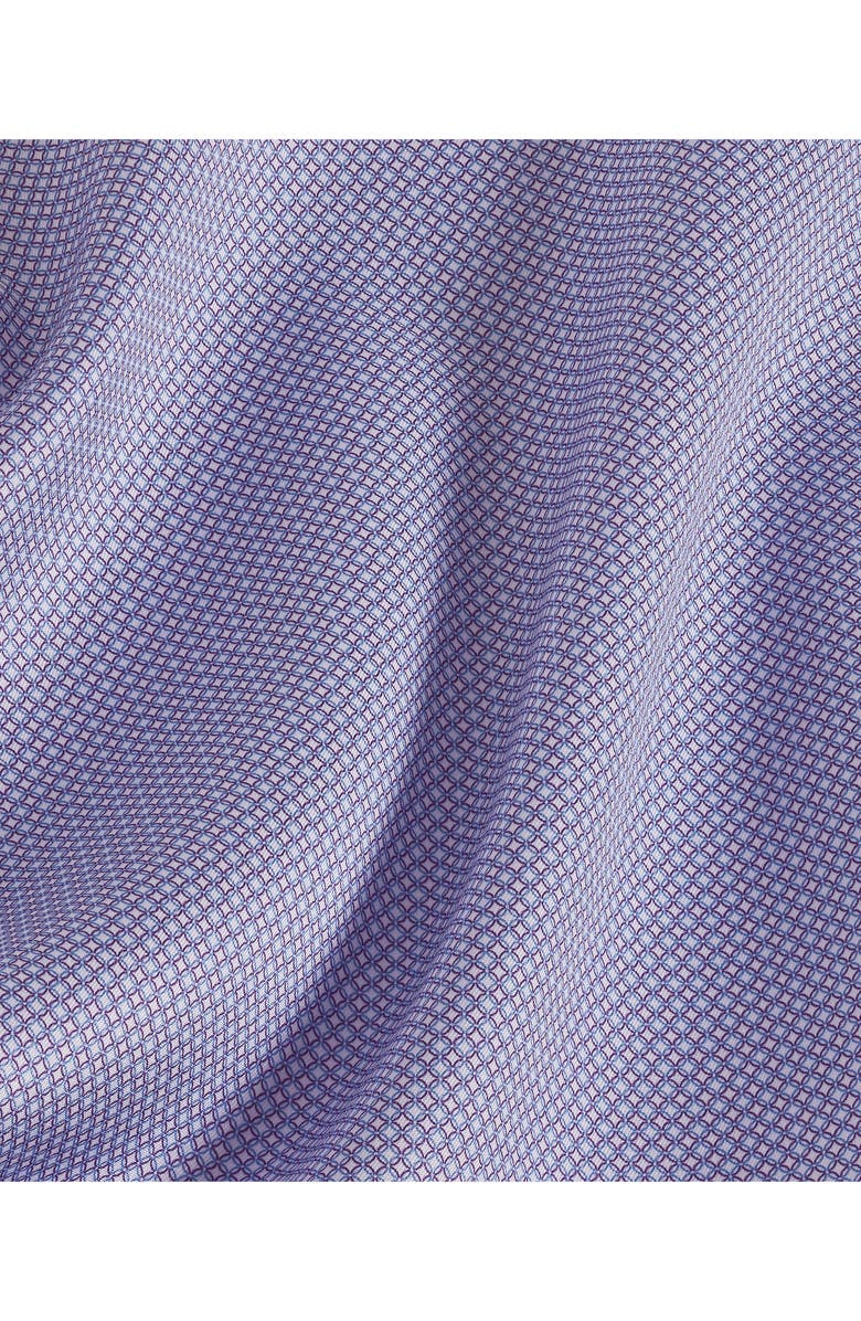 David Donahue Trim Fit Microgeometric Print Dress Shirt, Alternate, color, Purple/ Blue