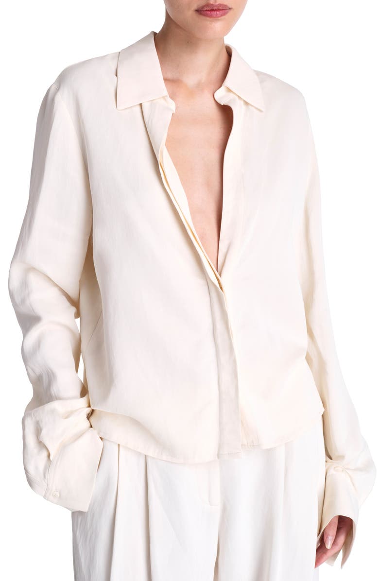 TWP Button Me Up Shirt, Main, color, Bone