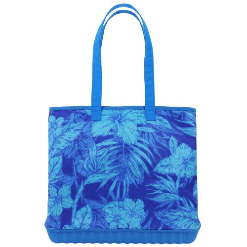 Tommy Bahama Water-repellent Tote With Pouch Tropical Floral Print In Blue