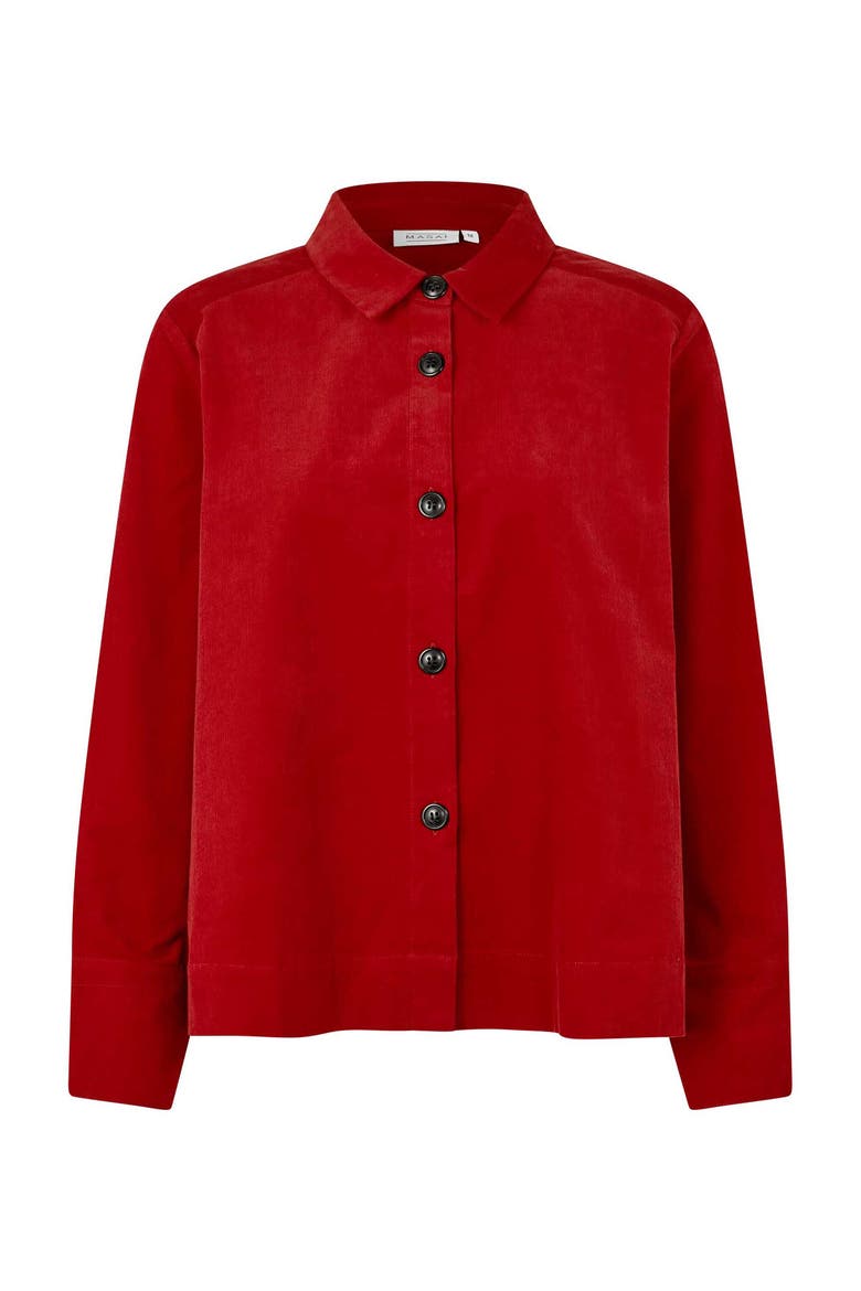 Long Sleeve Collared Velvet Shirt, Alternate, color, Red Dahlia
