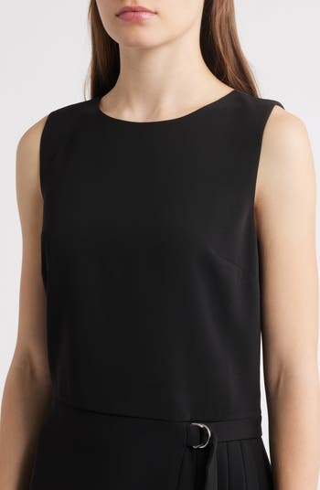 Side Pleat Sheath Minidress