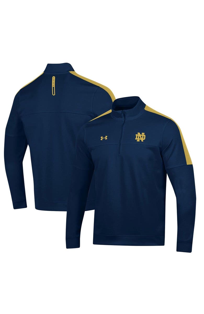 Under Armour Men's Under Armour Navy Notre Dame Fighting Irish Midlayer Half-Zip Jacket, Main, color, 