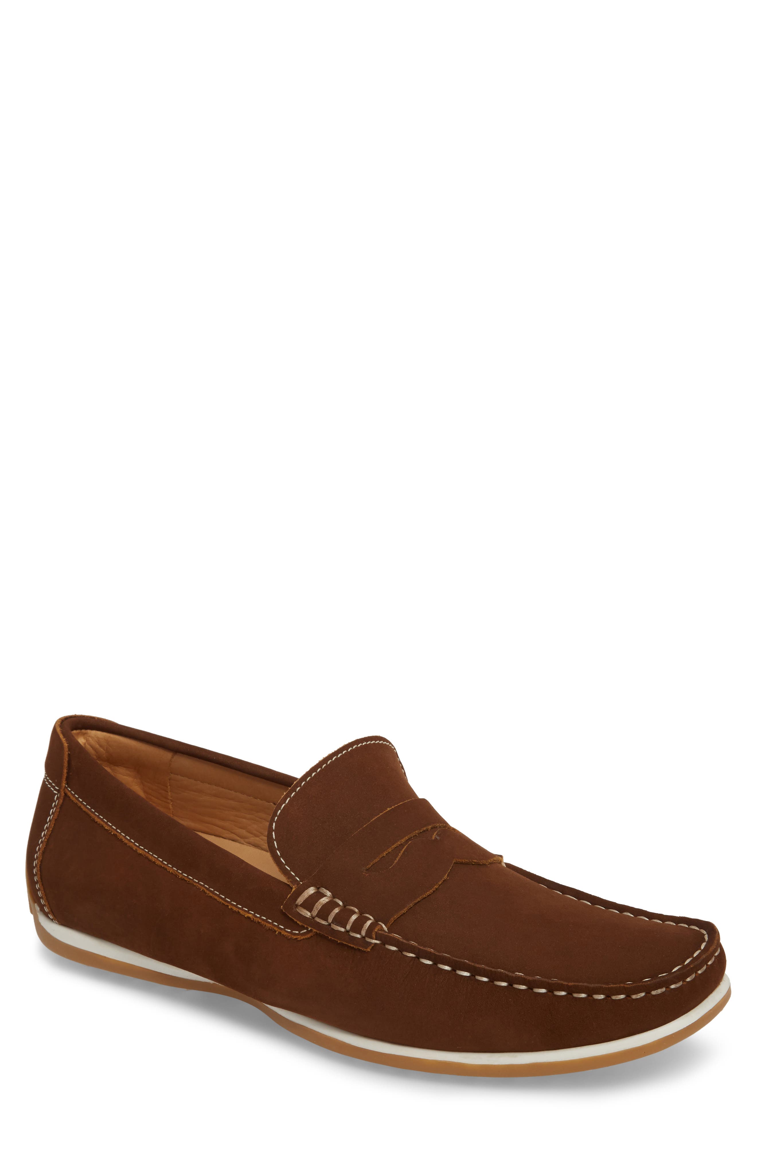 Breakside Driving Loafer, Main, color, BROWN NUBUCK