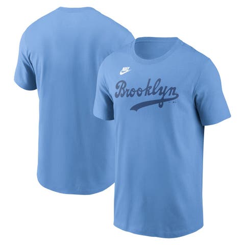 Men's Nike Light Blue Brooklyn Dodgers Cooperstown Collection Wordmark T-Shirt
