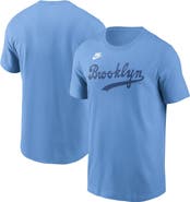 Nike Men's Nike Light Blue Brooklyn Dodgers Cooperstown Collection Wordmark T-Shirt