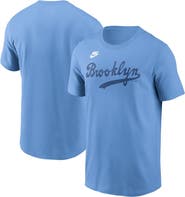 Nike Men's Nike Light Blue Brooklyn Dodgers Cooperstown Collection Wordmark T-Shirt