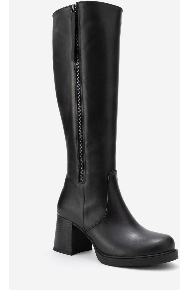 Forever & Always Shoes Lensa Leather Block Heel Boot, Alternate, color, Black