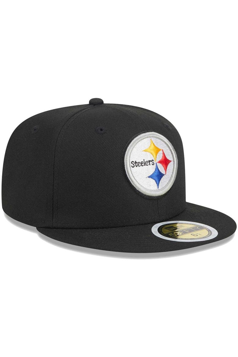 Youth New Era Black Pittsburgh Steelers  Main 59FIFTY Fitted Hat, Alternate, color, Black