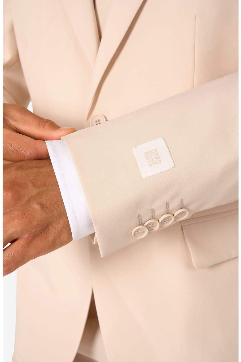 Dandy Sandy Slim Fit Two-Piece Suit & Tie Set, Alternate, color, BEIGE