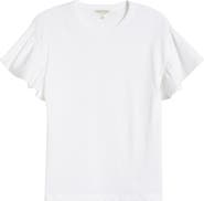 Nation LTD Camille Ruffle Sleeve Cotton T-Shirt
