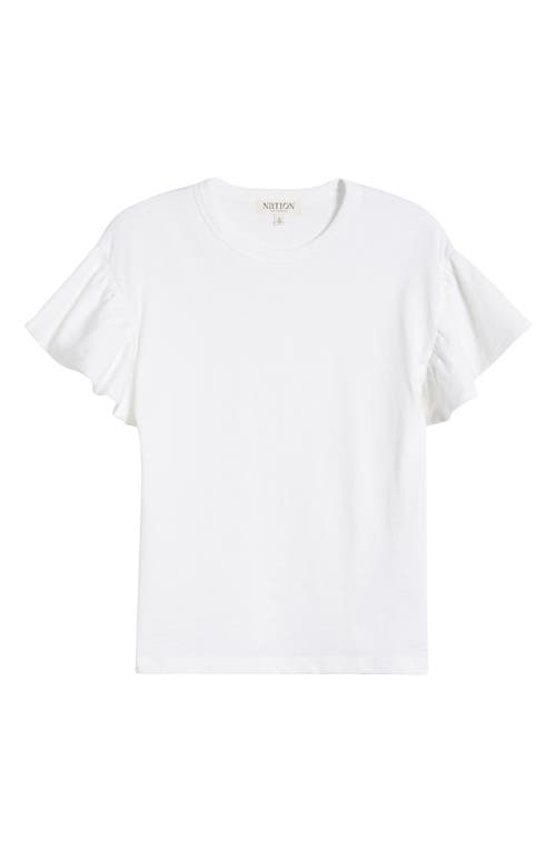 Nation Ltd Camille Ruffle Sleeve Cotton T-shirt