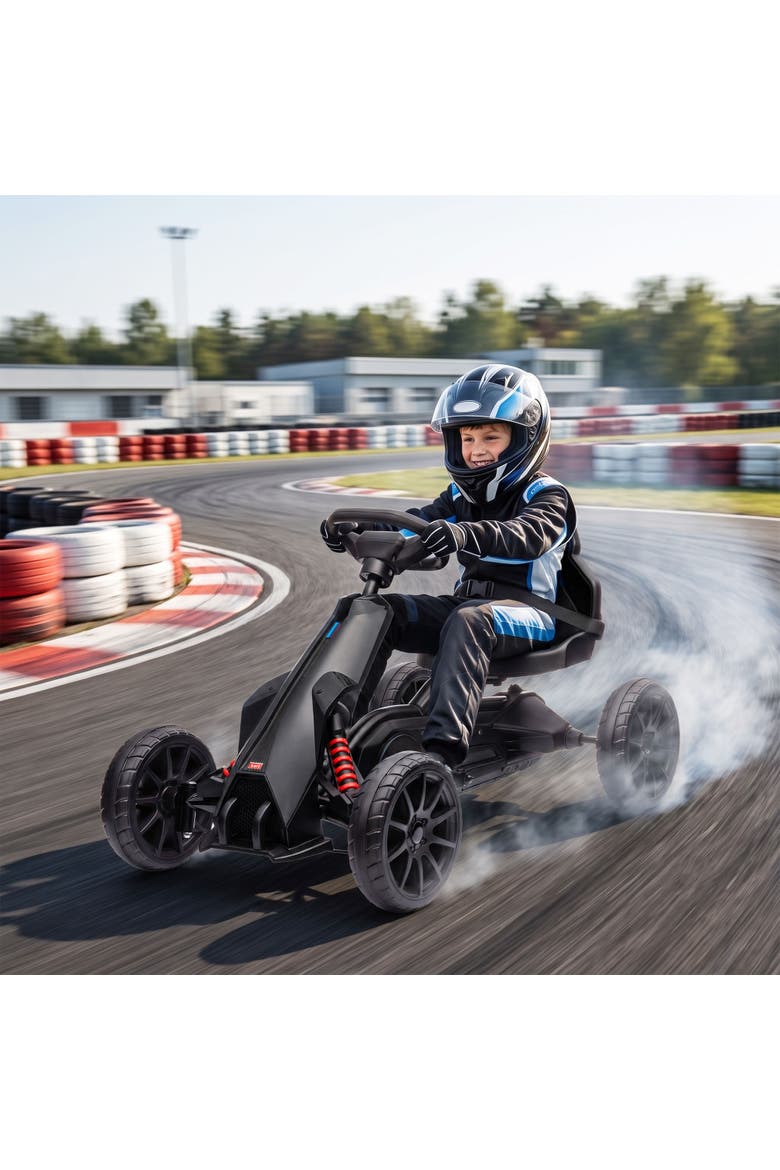 12V Kids Electric Go Kart with Forward Backward Drive Adjustable Speed, Alternate, color, Black