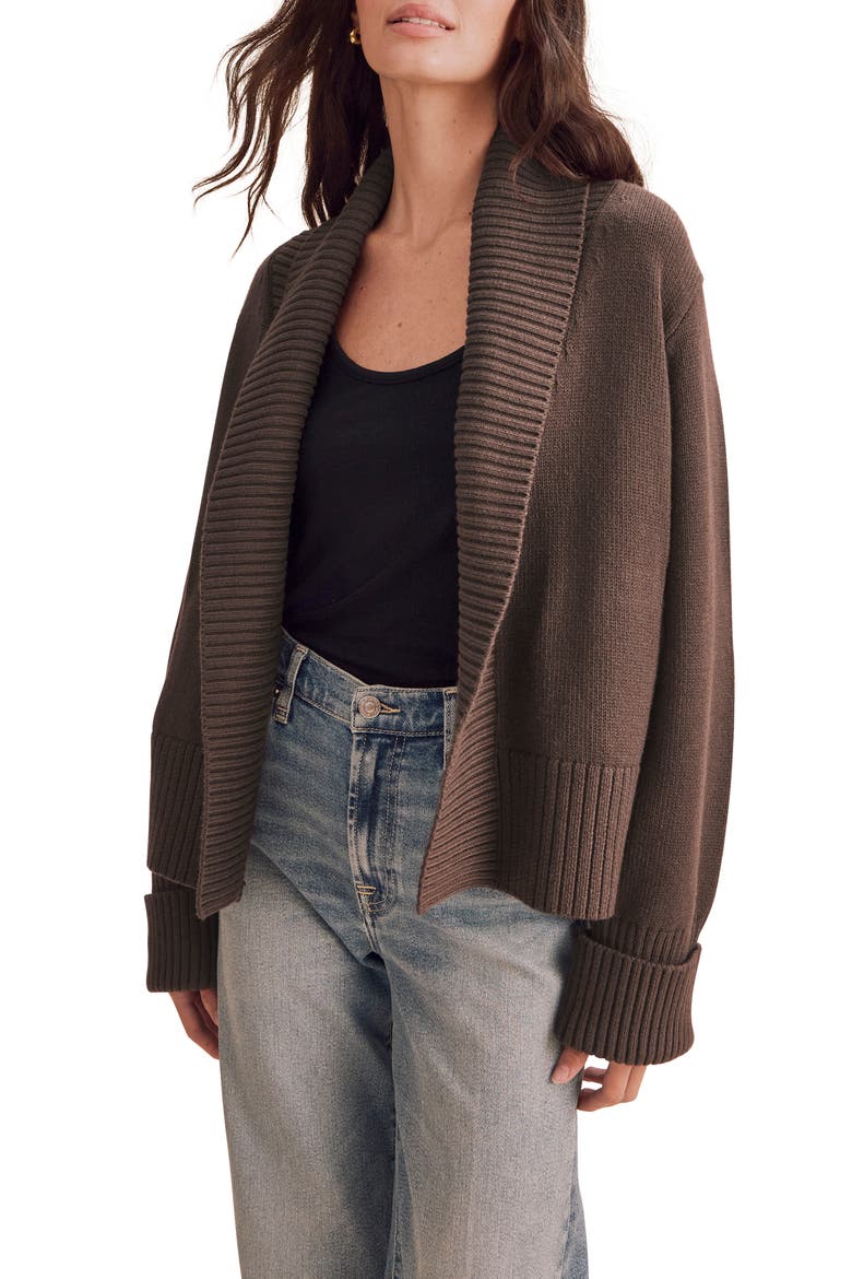 Aria Open Cardigan, Main, color, JAVA BROWN