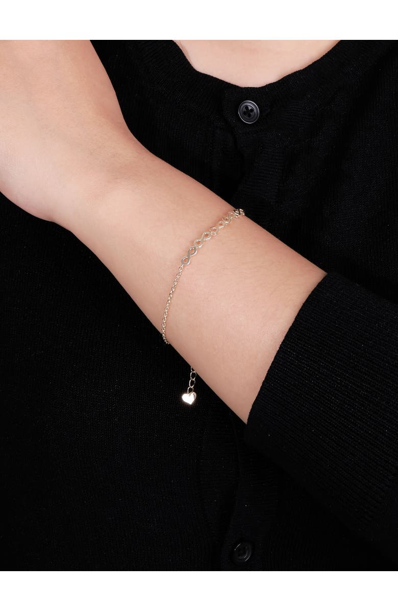 DEVATA Infinity Chain Bracelet in 14K Gold, 40mm, Alternate, color, Yellow Gold