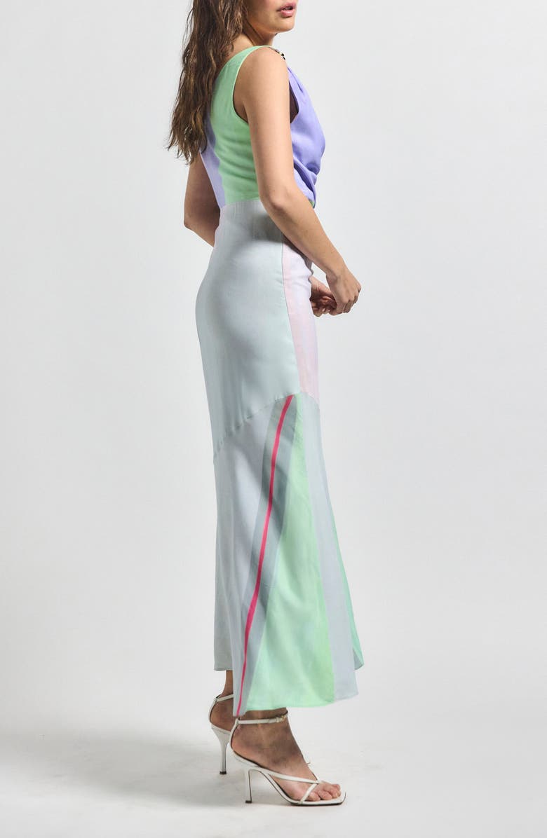 Derek Lam 10 Crosby Gabrielle Print Sleeveless Mermaid Maxi Dress, Alternate, color, Opaline Multi