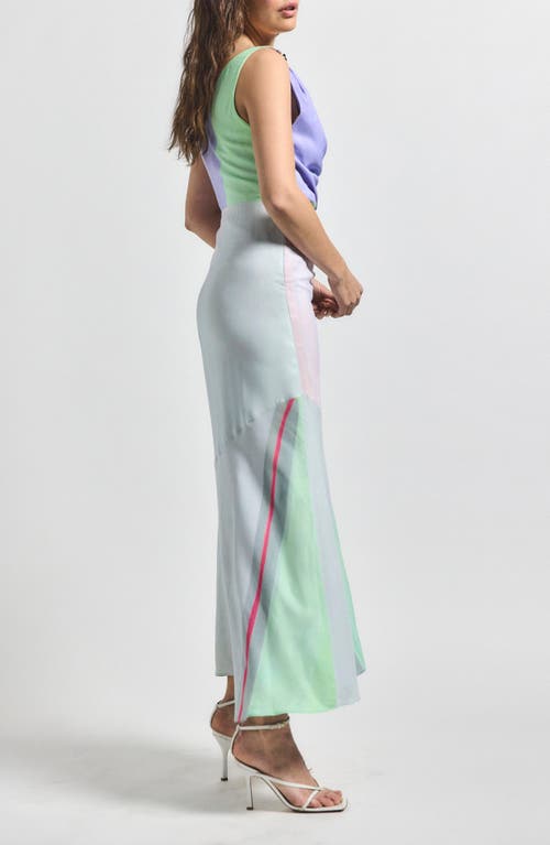 Derek Lam 10 Crosby Gabrielle Print Sleeveless Mermaid Maxi Dress In Opaline Multi