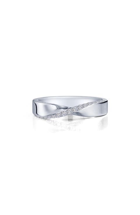 Twist Simulated Diamond Band Ring