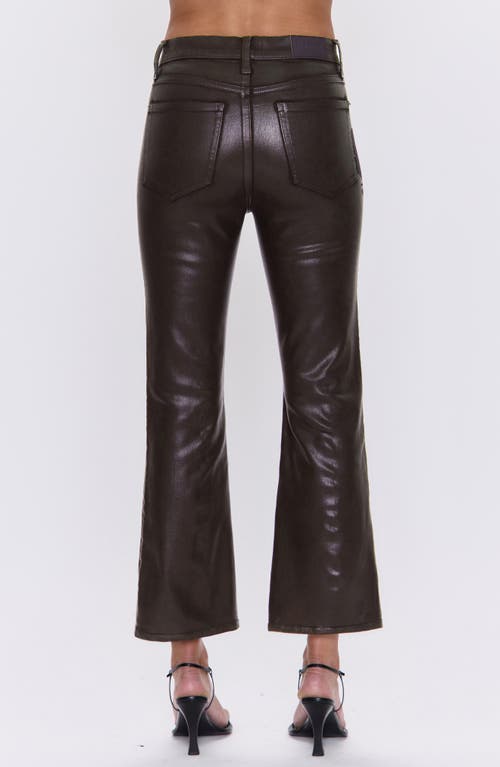 Pistola Lennon Coated Ankle Flare Jeans In Brown