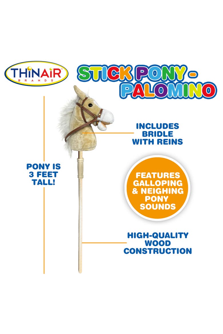 Stick Pony Palomino Tan Brown, 34 Inches Wood Stick Rideon, Alternate, color, Multicolored