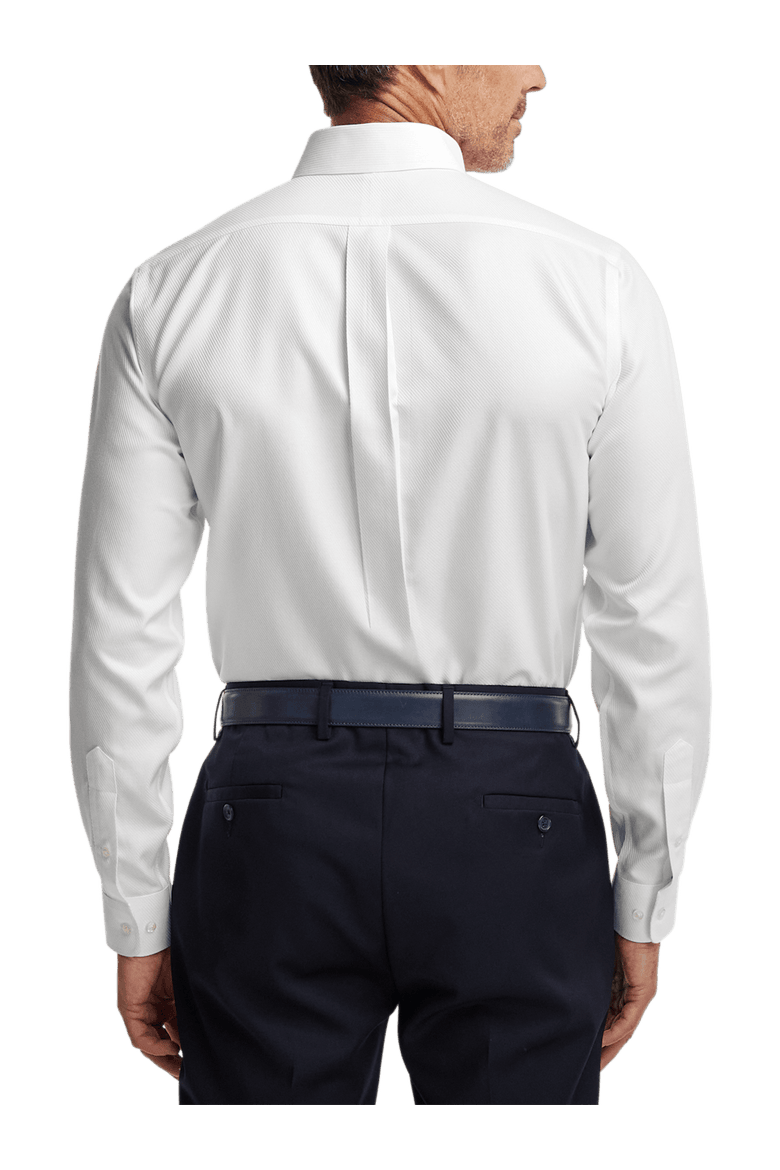 Non-iron Cotton Twill Button Down Collar Dress Shirt, Alternate, color, White