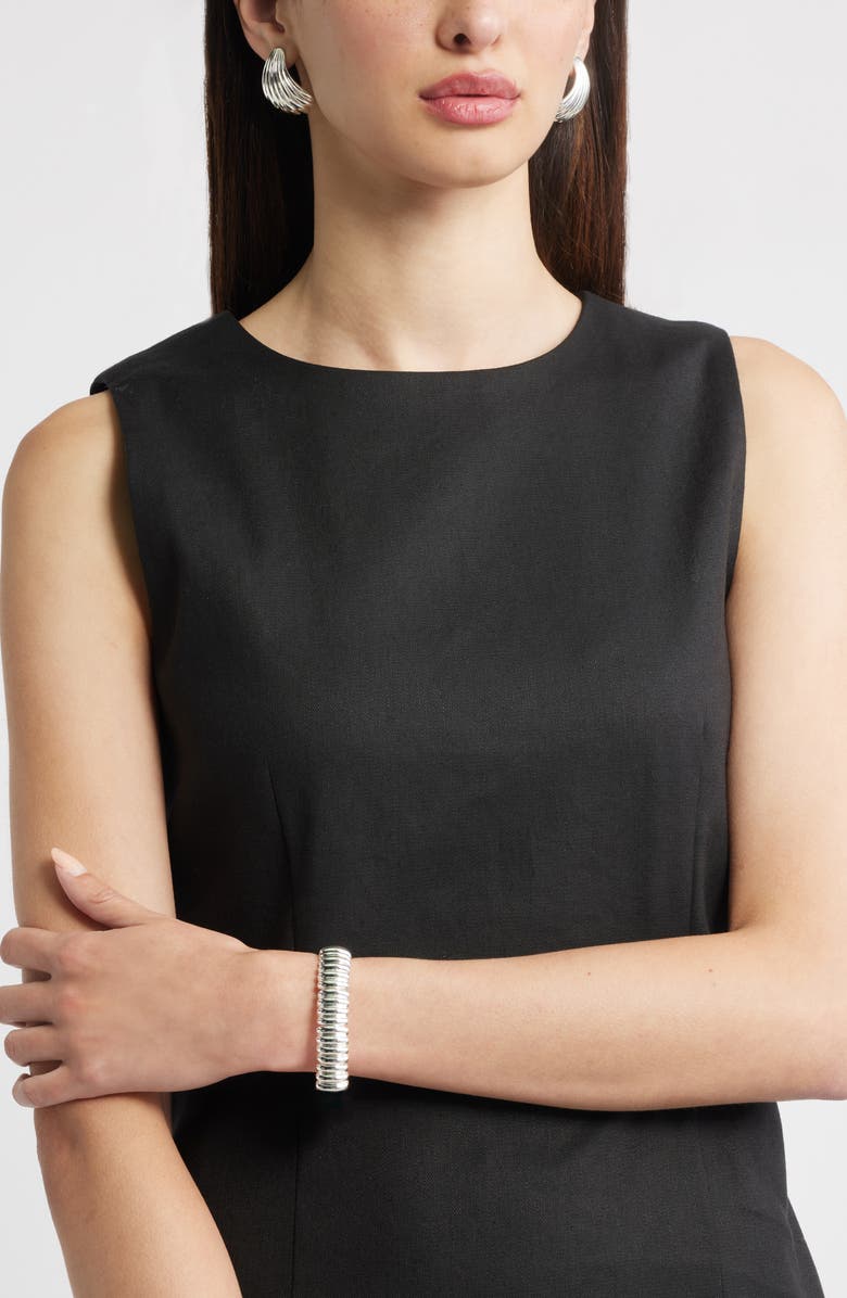 Nordstrom Puffy Stretch Bracelet, Alternate, color, Silver