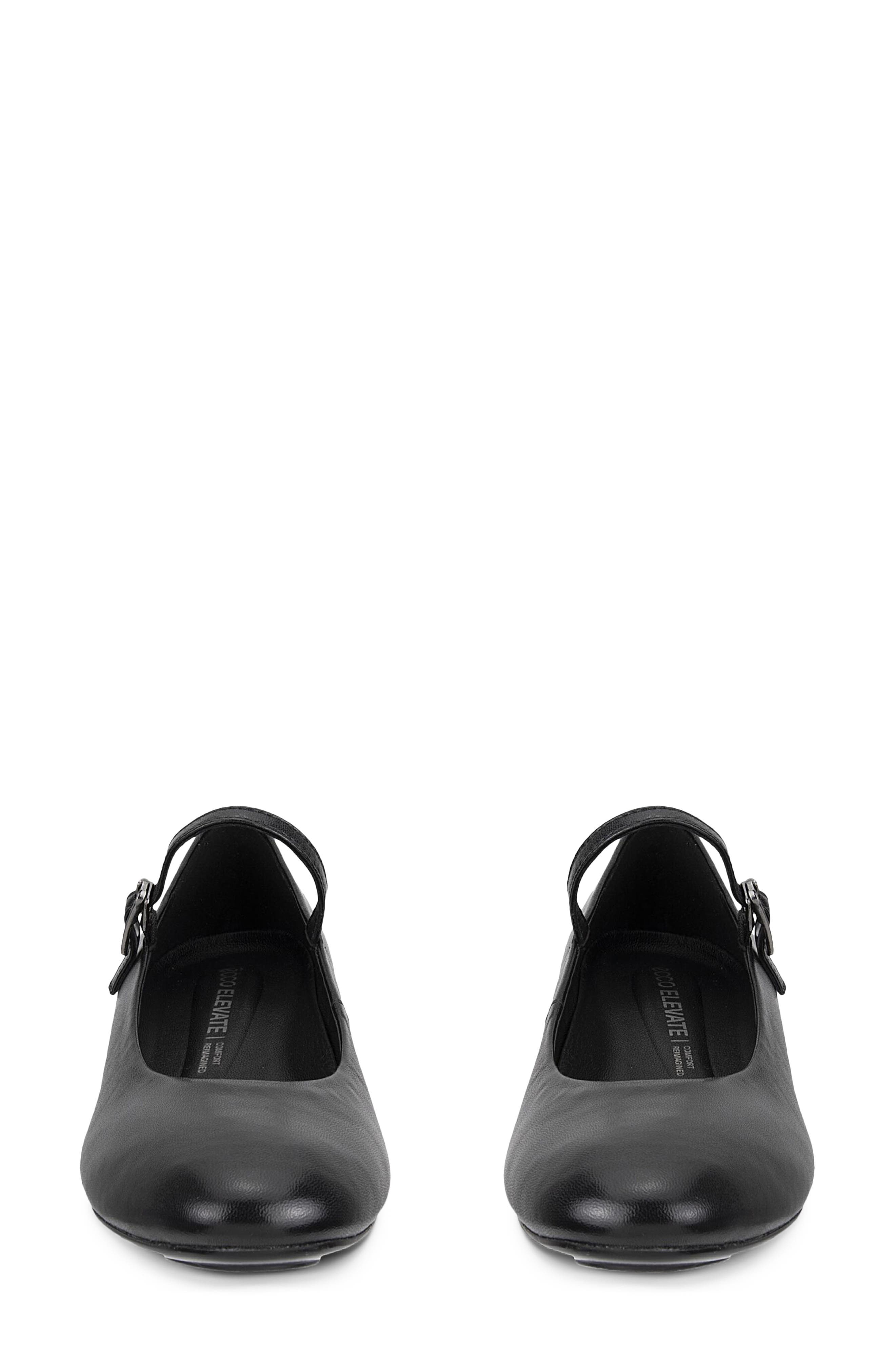 Elevate Leather Wedge Mary Jane, Alternate, color, BLACK