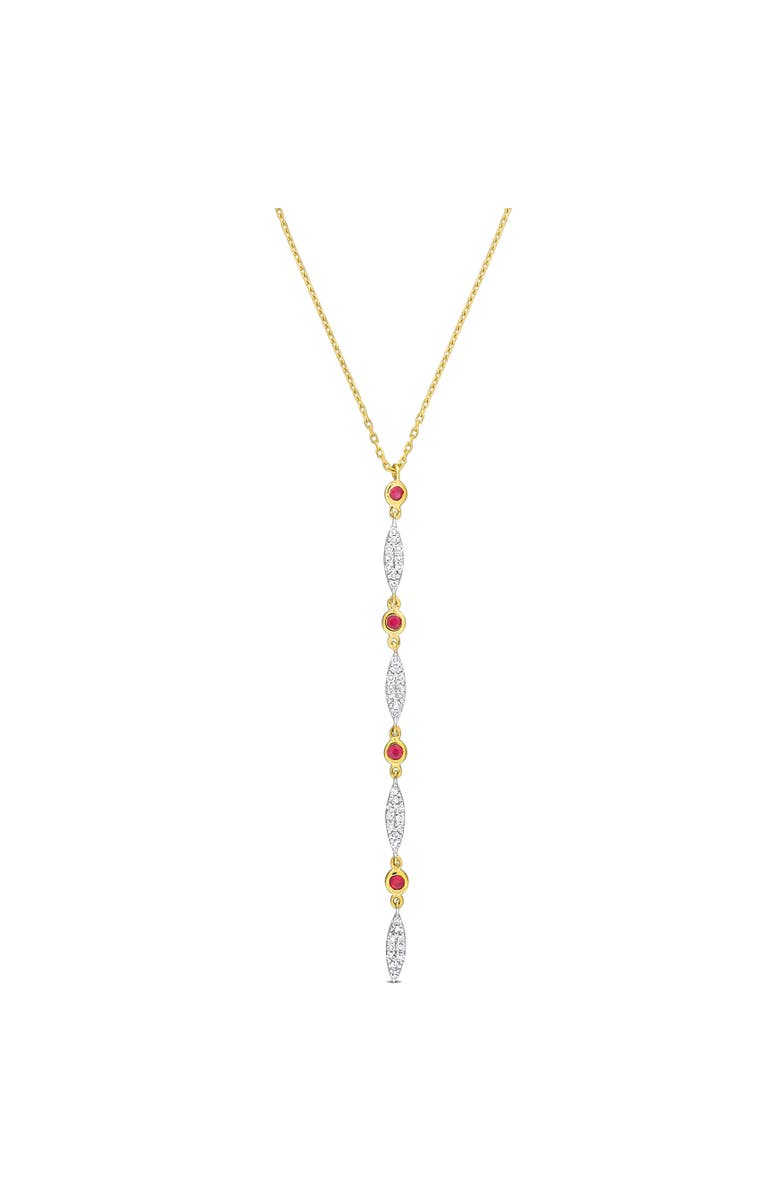 Julianna B. Ruby & Diamond Lariat Necklace 10k, Main, color, Ruby