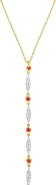 Julianna B. Ruby & Diamond Lariat Necklace 10k