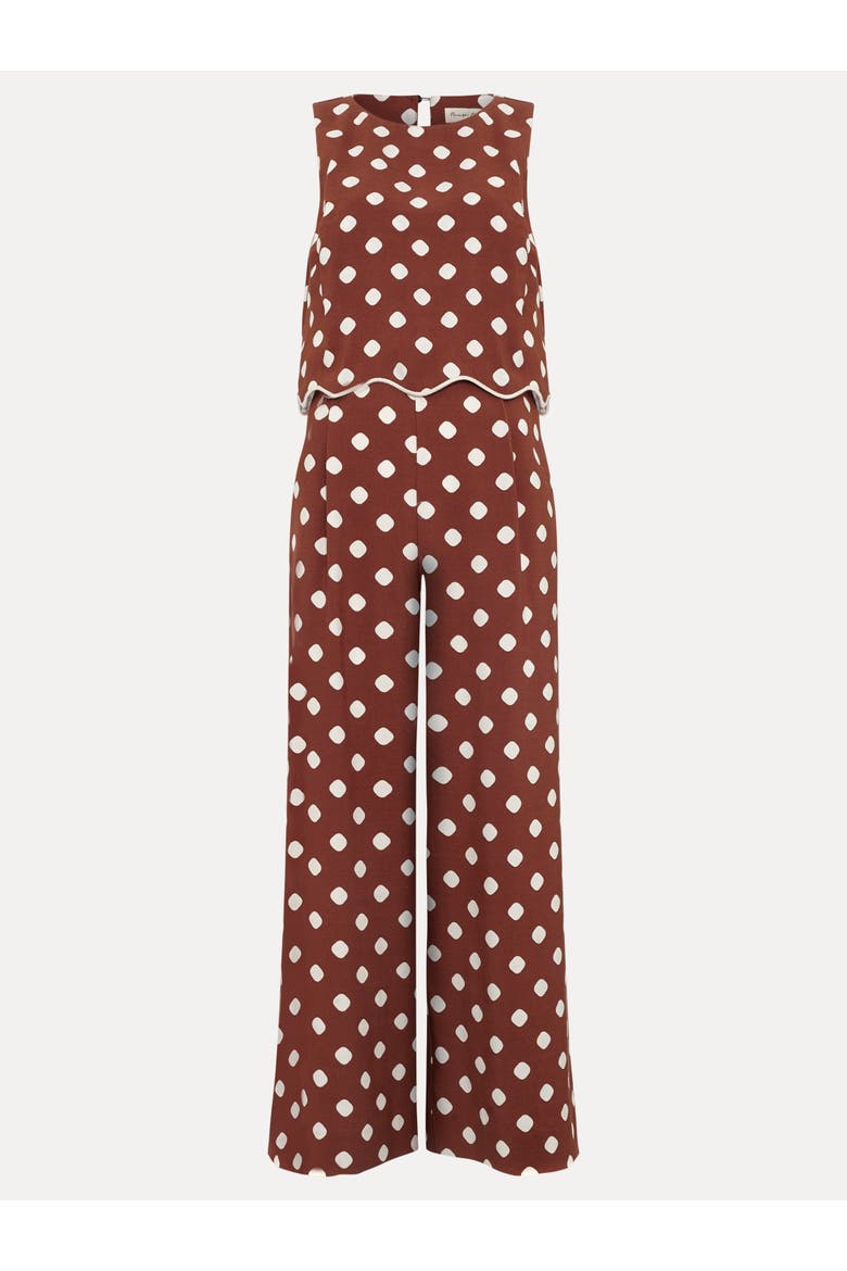 Alia Spot Jumpsuit, Alternate, color, Tan
